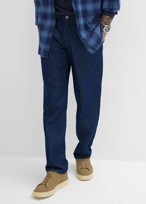 Jean droit à pinces, loose, bonprix