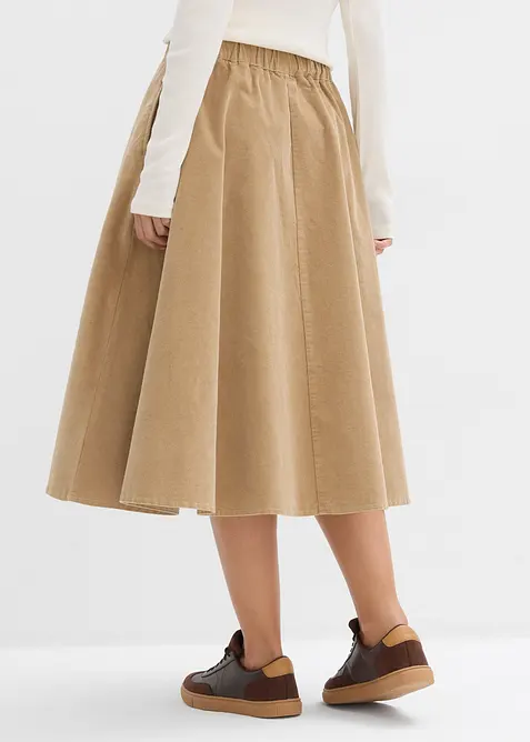 Jupe en velours côtelé, coton extensible, bonprix