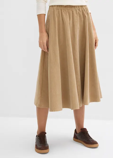 Jupe en velours côtelé, coton extensible, bonprix