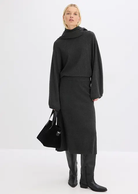 Jupe évasée en maille, bonprix