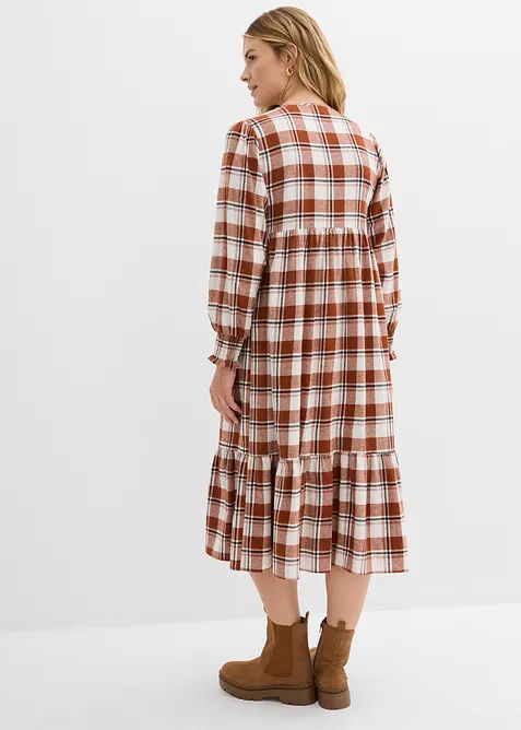 Robe midi en flanelle, bonprix