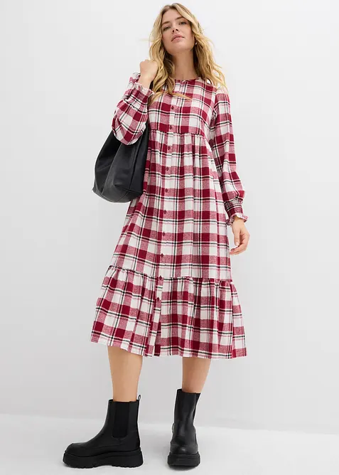 Robe midi en flanelle, bonprix