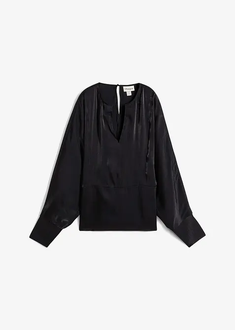Blouse légèrement satinée en viscose mélangée, bonprix