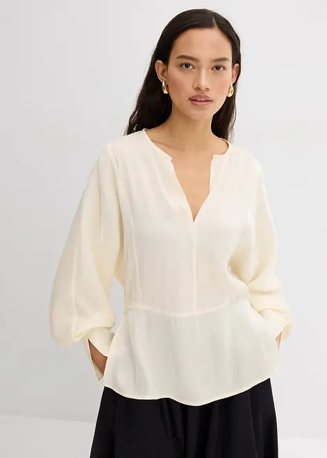 Blouse légèrement satinée en viscose mélangée, bonprix