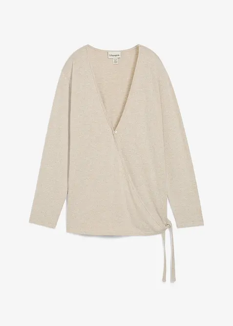 Gilet cache-cœur aspect maille, bonprix