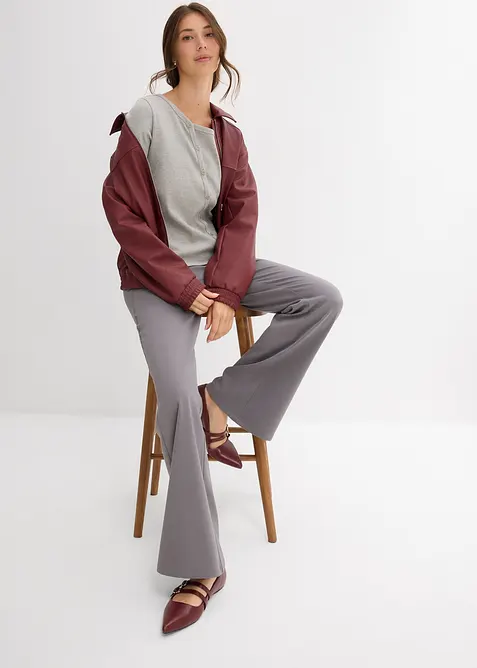 T-shirt manches longues côtelé, bonprix