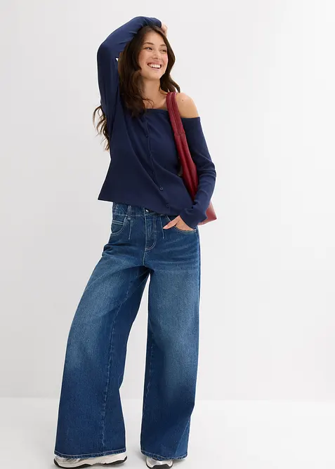 T-shirt manches longues côtelé, bonprix