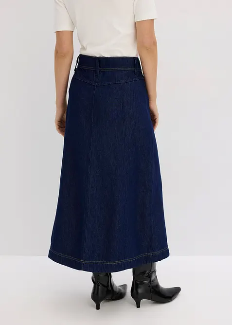 Jupe midi en jean, bonprix