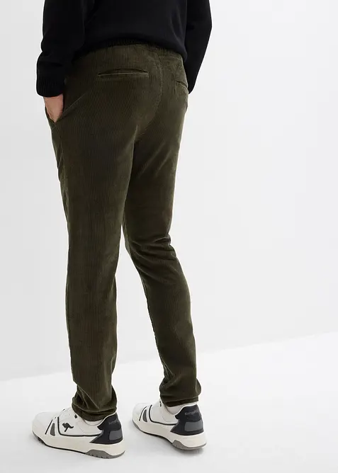 Pantalon jogger en velours côtelé extensible, Regular, bonprix