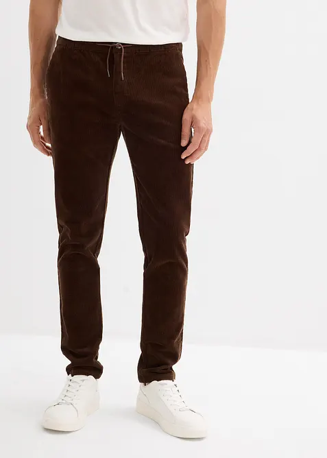 Pantalon jogger en velours côtelé extensible, Regular, bonprix