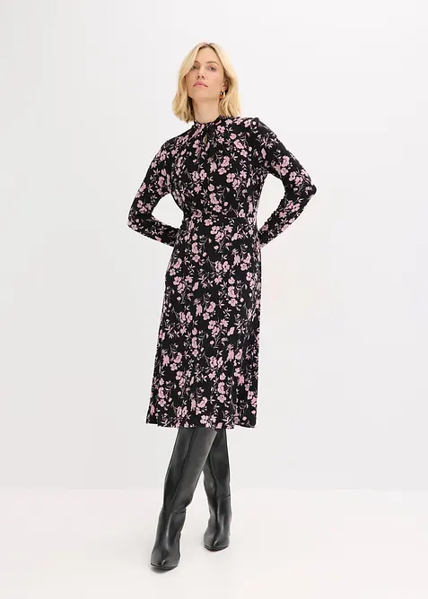 Robe midi à col montant, bonprix