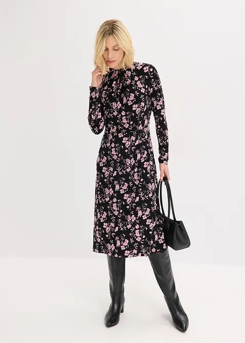 Robe midi à col montant, bonprix