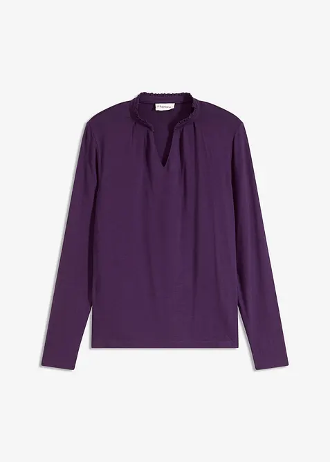 T-shirt blouse &agrave; col montant, bonprix