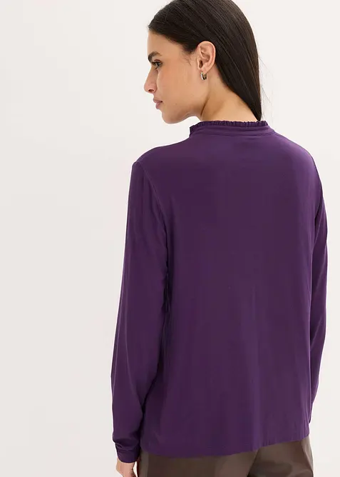 T-shirt blouse &agrave; col montant, bonprix