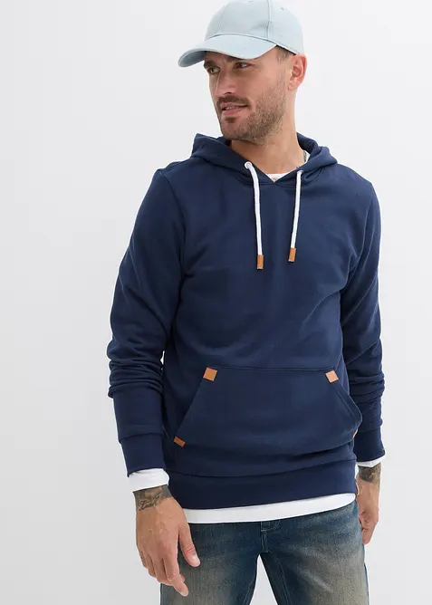 Sweat à capuche et détails enduits, bonprix