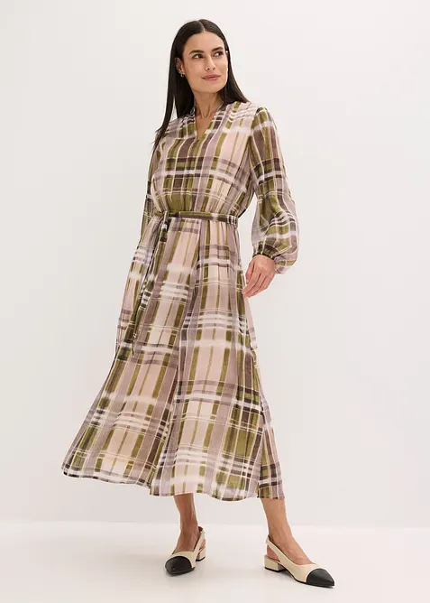 Robe en mousseline avec lien à nouer, bonprix