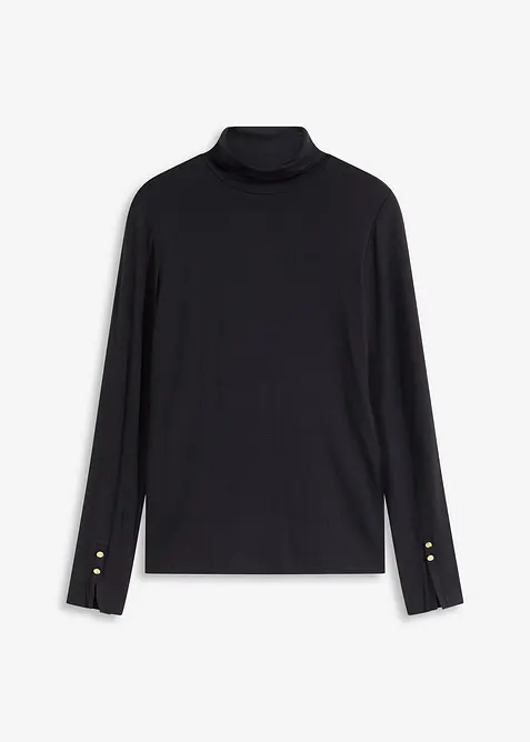 T-shirt col roulé avec boutons décoratifs, bonprix