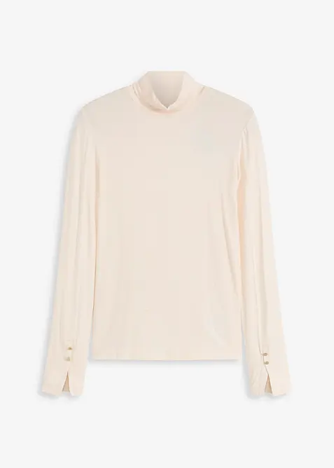 T-shirt col roulé avec boutons décoratifs, bonprix