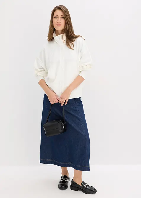 Sweat zippé en jersey milano confortable, bonprix