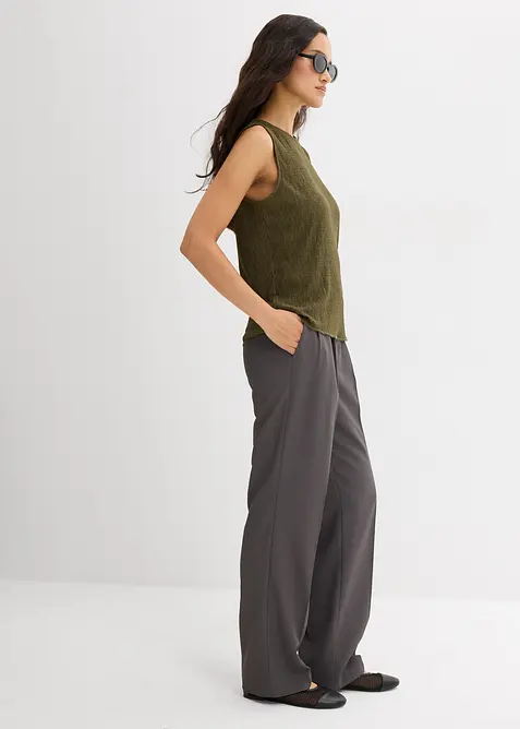 Top sans manches aspect froissé, bonprix