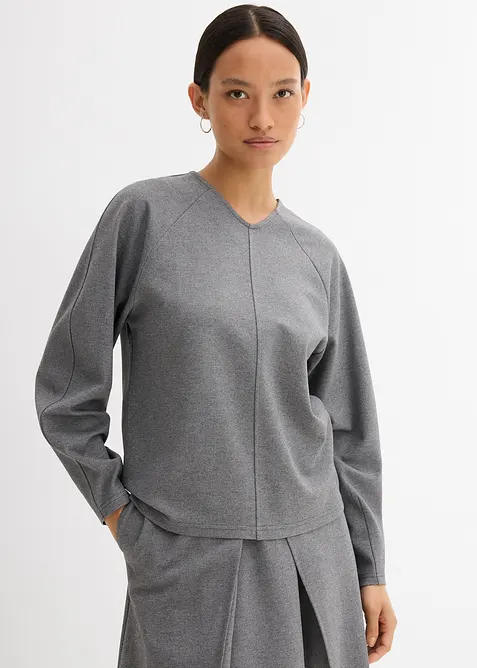 T-shirt manches longues en Punto di Roma confortable, bonprix