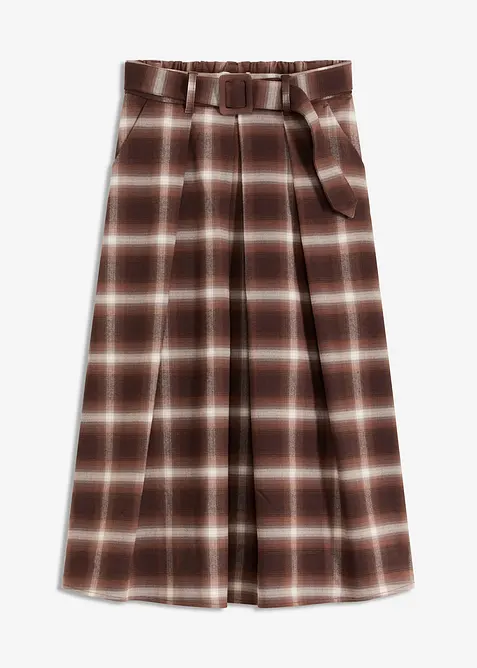 Jupe plissée à carreaux avec ceinture (ens. 2 pces), bonprix