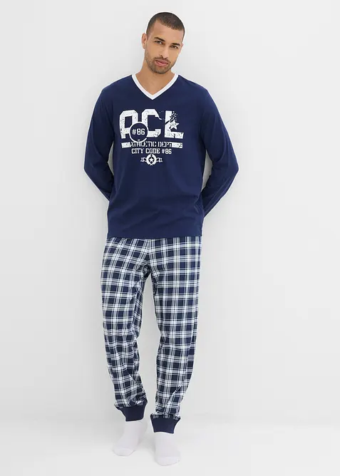 Pyjama coton &agrave; manches longues, bonprix