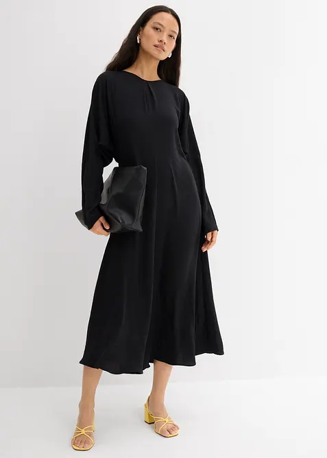 Robe midi à effet drapé, bonprix