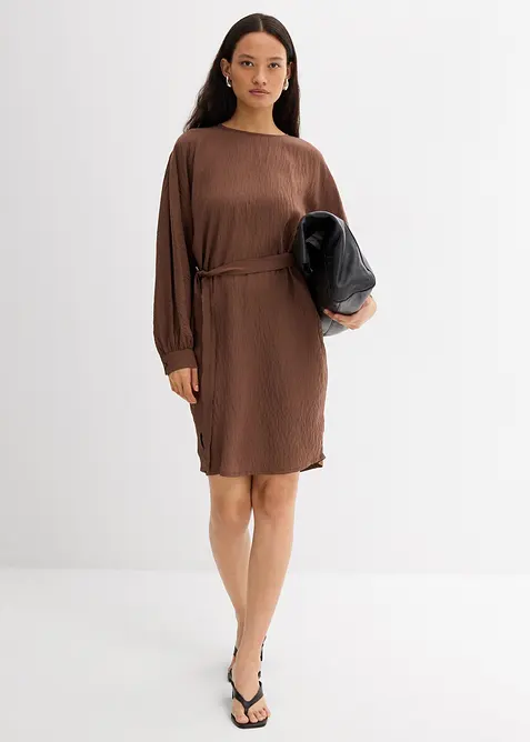 Robe courte et texturée en viscose extensible, bonprix