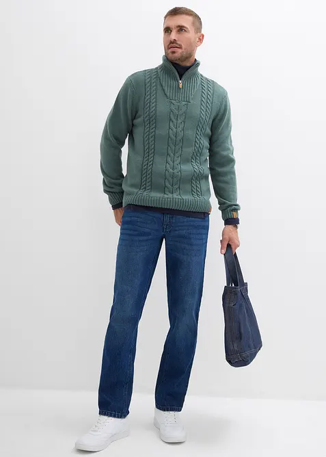 Jean droit extensible, loose, bonprix