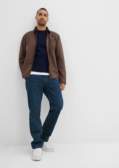 Pull doux à torsades en fine maille de coton majoritaire, slim, bonprix