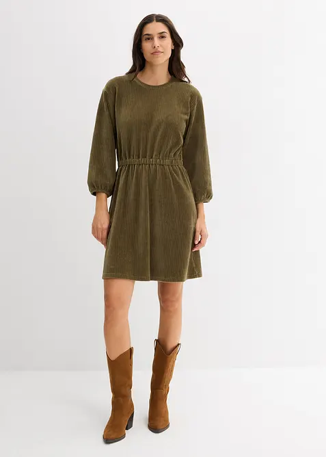 Robe en velours côtelé extensible, bonprix