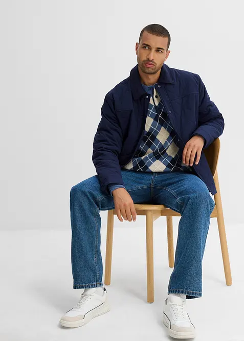 Pull polo à losanges 100% coton, bonprix