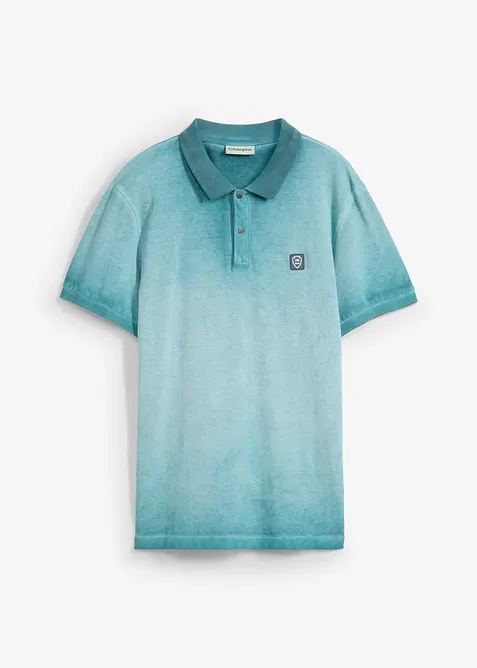 Polo en maille piqu&eacute;e &agrave; l&rsquo;aspect d&eacute;lav&eacute;, bonprix