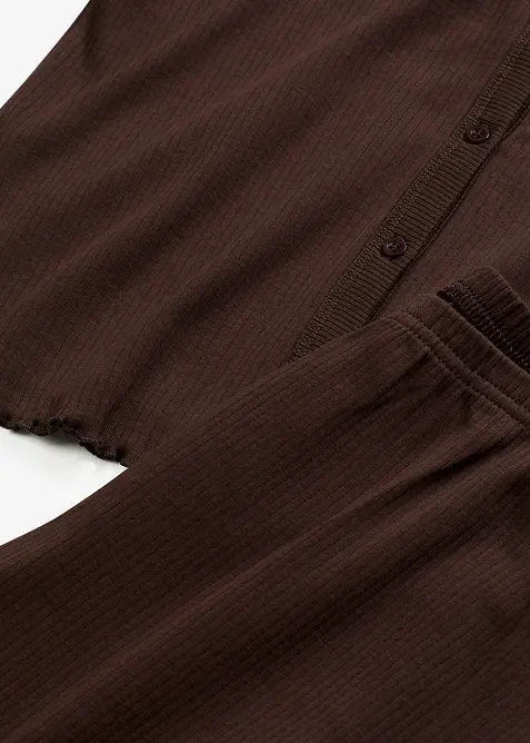 Pyjama boutonné en matière côtelée, bonprix
