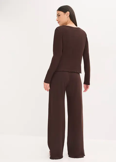 Pyjama boutonné en matière côtelée, bonprix