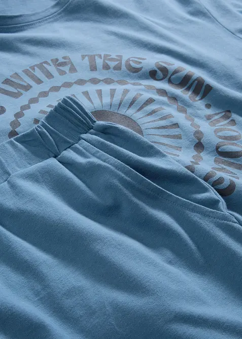 Pyjashorts à manches longues, 100% coton, bonprix