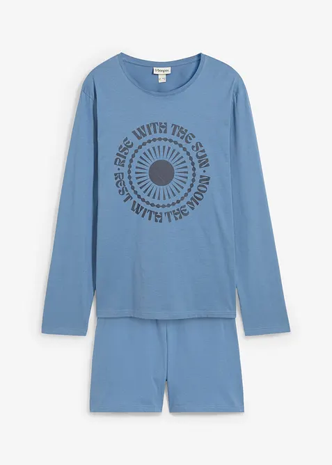 Pyjashorts à manches longues, 100% coton, bonprix