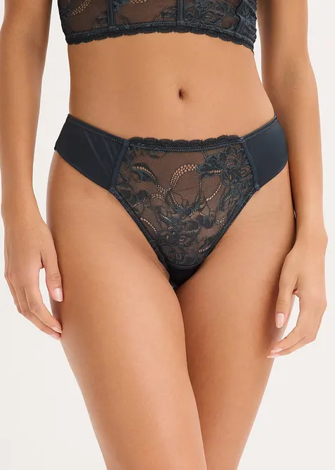 String avec dentelle délicate et effet brillant, bonprix