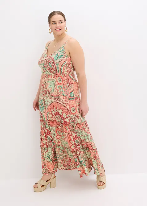 Robe à fines bretelles en jersey viscose extensible, bonprix