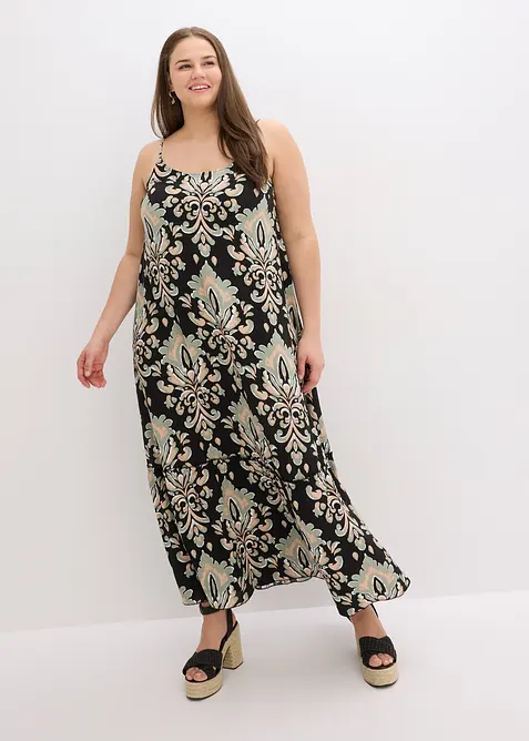 Robe à bretelles en viscose texturée, bonprix