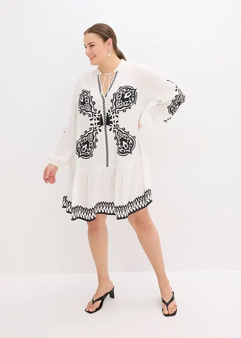 Robe-tunique en viscose texturée, bonprix