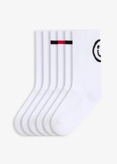 Lot de 6 paires de chaussettes de tennis en coton majoritaire, bonprix