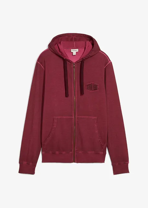 Sweat zippé à capuche, aspect délavé, bonprix
