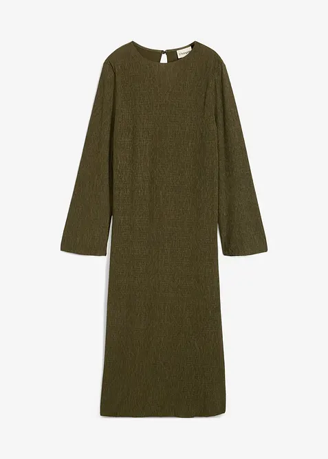 Robe midi aspect froissé, bonprix