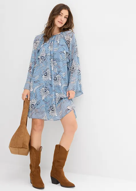 Robe-tunique en mousseline texturée, bonprix