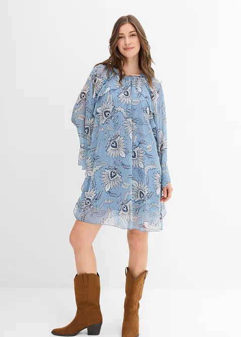 Robe-tunique en mousseline texturée, bonprix