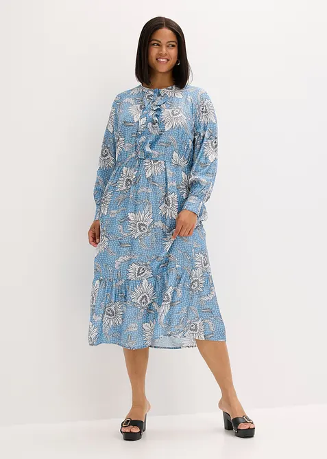 Robe longue en fine viscose mélangée, bonprix