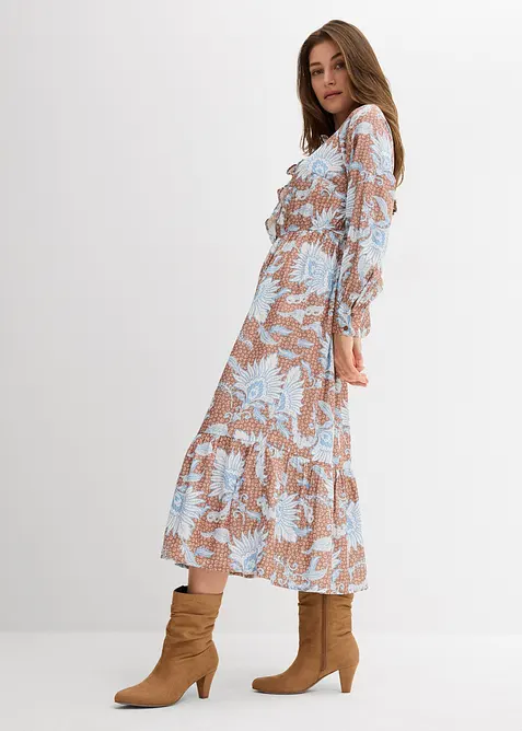 Robe longue en fine viscose mélangée, bonprix