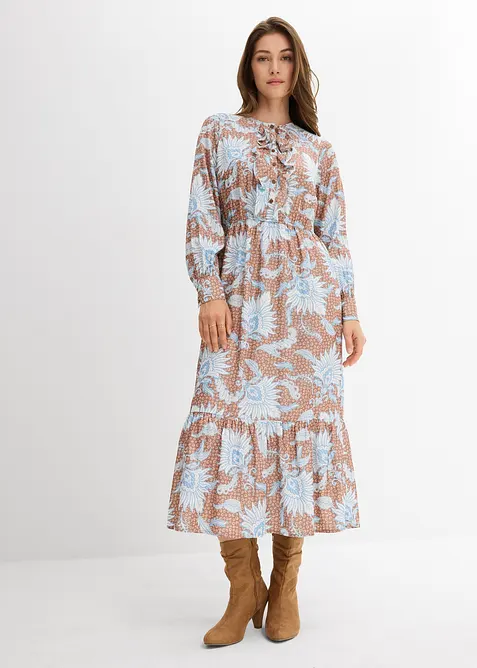 Robe longue en fine viscose mélangée, bonprix